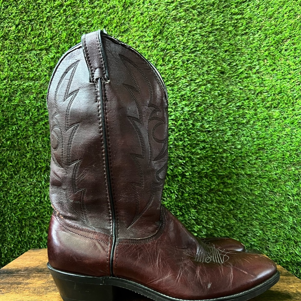 Men's Laredo Western Leather Boots - cherry Brown Size 10.5